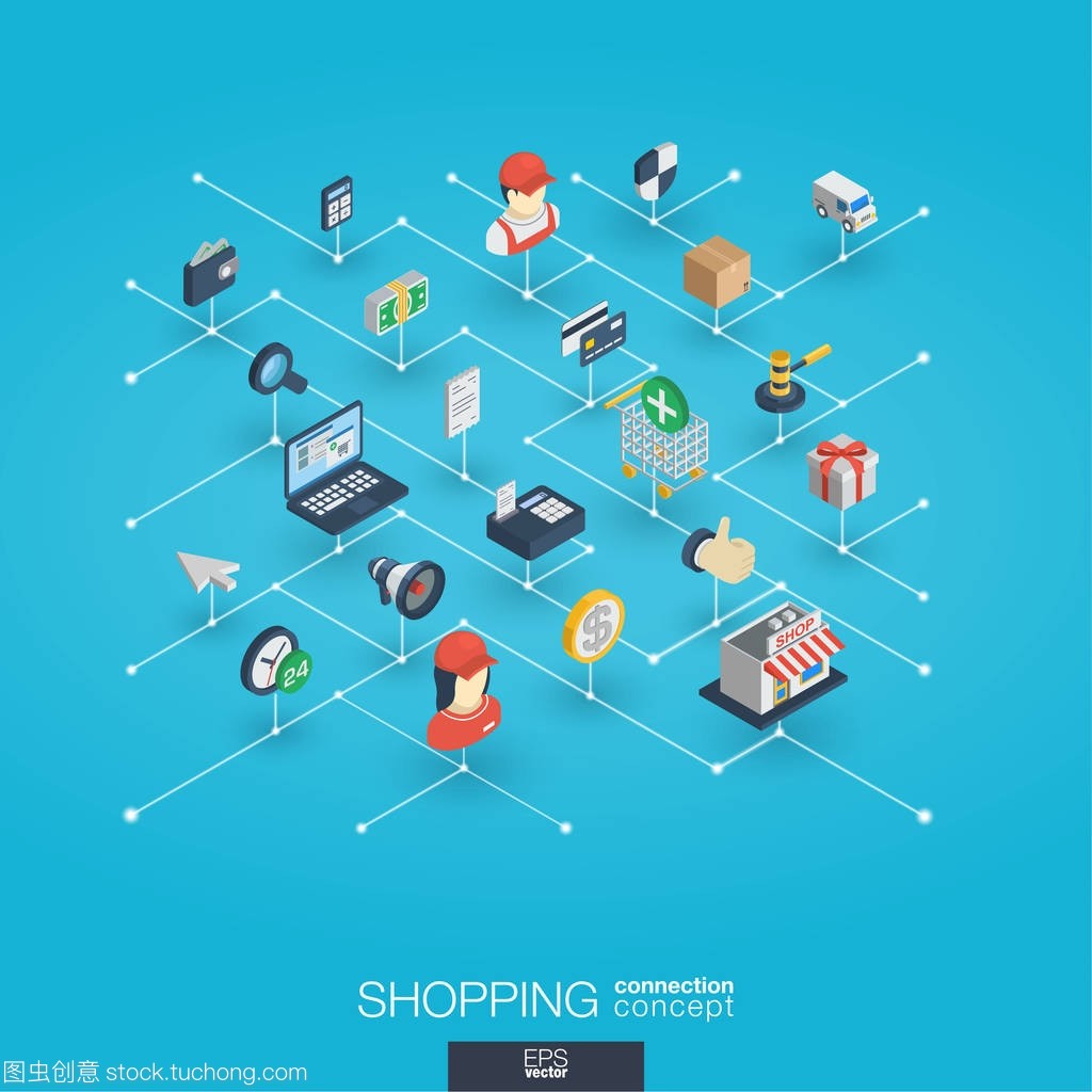 購物的等距圖標